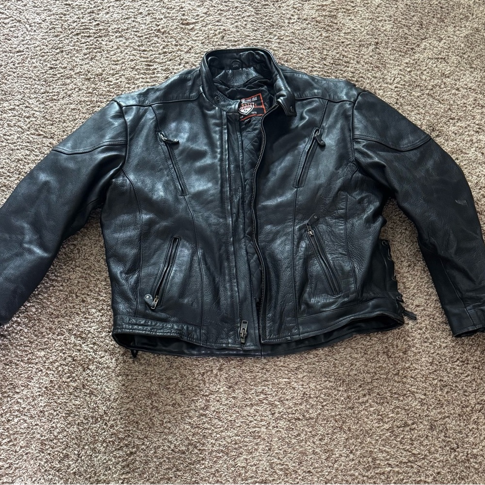 Men's Black Leather motorcycle Jacket